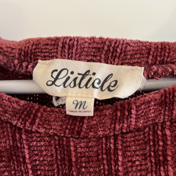 Listicle Color Block Chenille Sweater - Picture 2 of 3